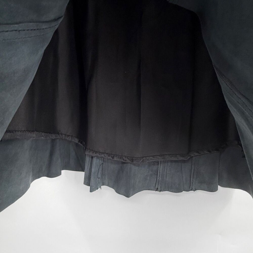 BCBGMAXAZRIA Black 100% Leather Paneled Flare Midi Skirt Women’s Size 6 - Picture 3 of 11